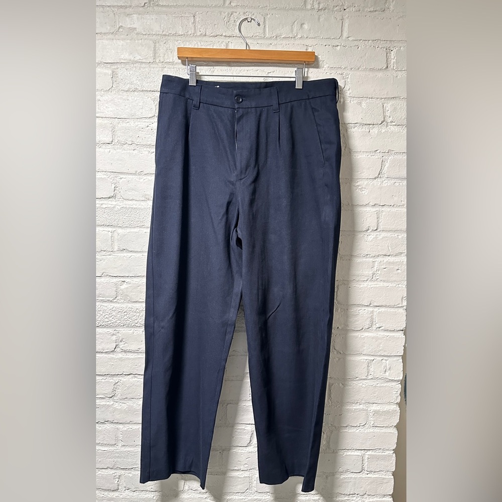Zara Men's Dark Blue Dress Pants - Picture 2 of 4